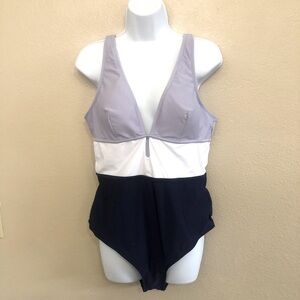 CUPSHE Women's Colorblock Keyhole Cutout One Piece Swimsuit Size XL